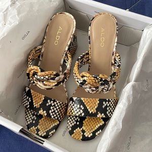 Aldo snake print slides